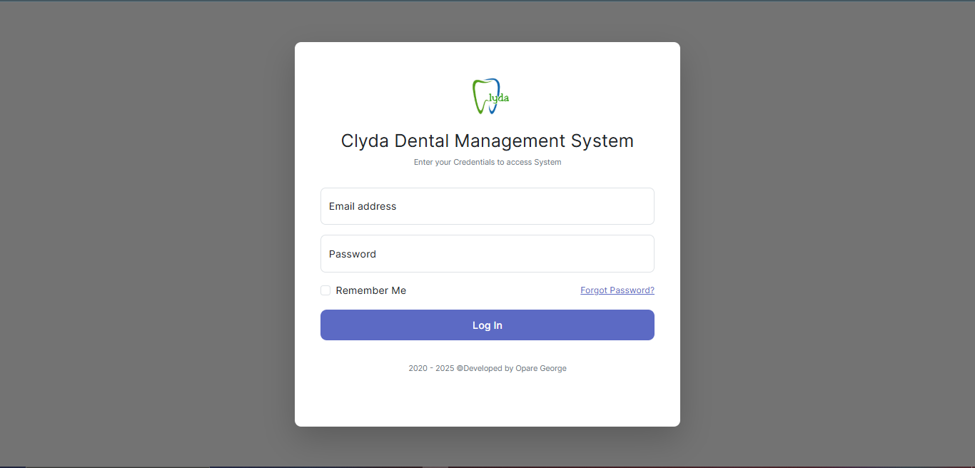 TechWaiv dental management system login screen